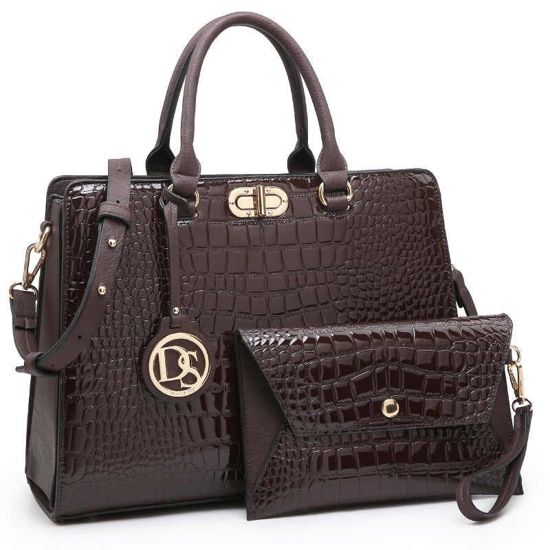 Dasein Women Handbags Purses Ladies Work Purse Satchel Tote Top Handle Shoulder Bags with Matching Clutch - Image 1
